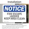 Signmission Fire Escape Ladder Keep Area Clear OSHA Notice Sign, Vinyl Decal, 10in W x 7in L, 2PK OS-2PACK-NS-D-710-L-12580 - alternate 3